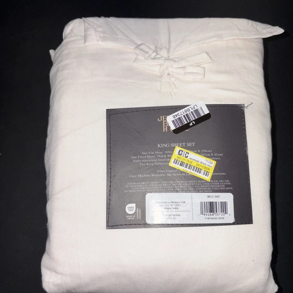 Jeremiah Brent Home Cotton Sateen Weave  4 Piece Sheet Set Size King 20717